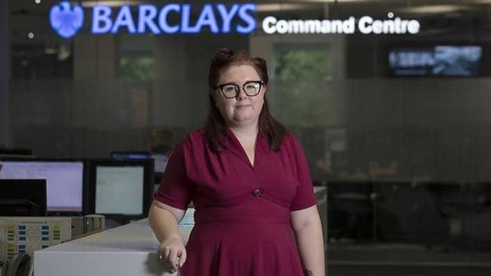 Chelsea Reid at the Barclays Command Centre, Radbroke Technology Centre